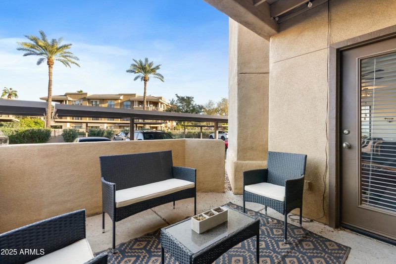 Patio off the living room space