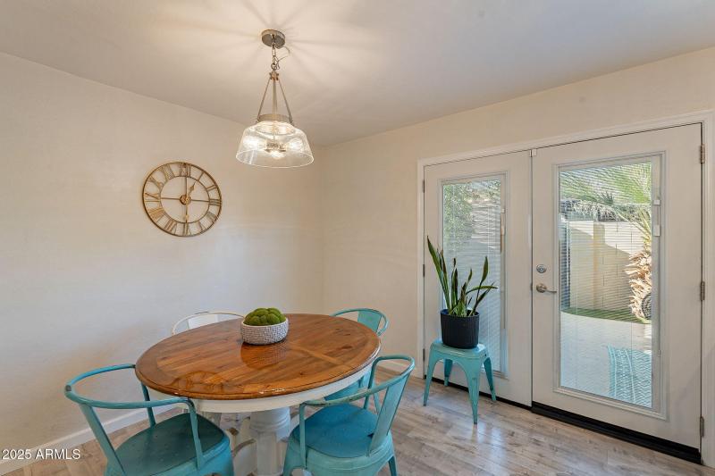 Dual french doors to patio