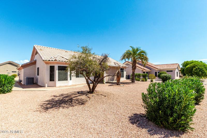 Paved sidewalk from front to backge