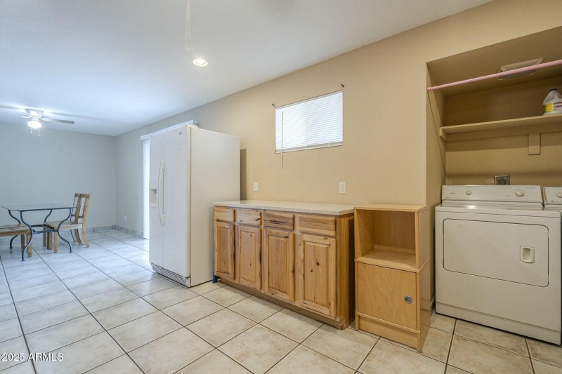 Inside laundry area