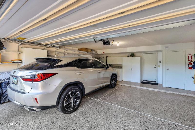 Garage with storage & epoxy floor