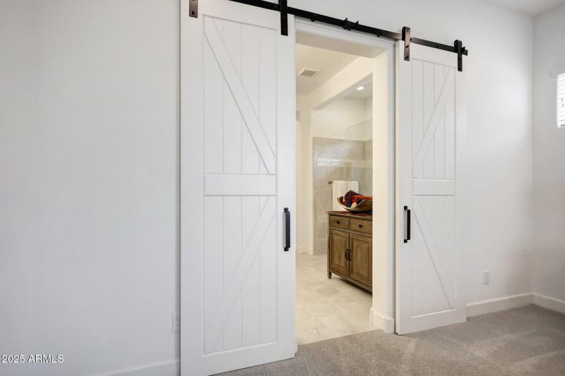 Custom Barn Doors to Ensuite bath