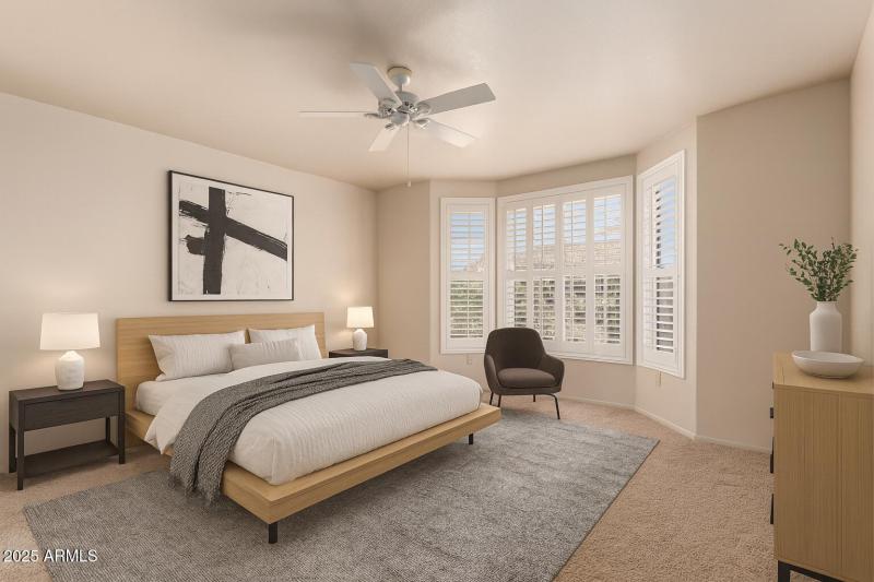 virtually stage primary bedroom