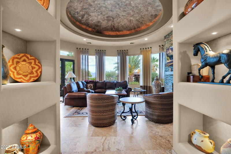Art display niches throughout home.