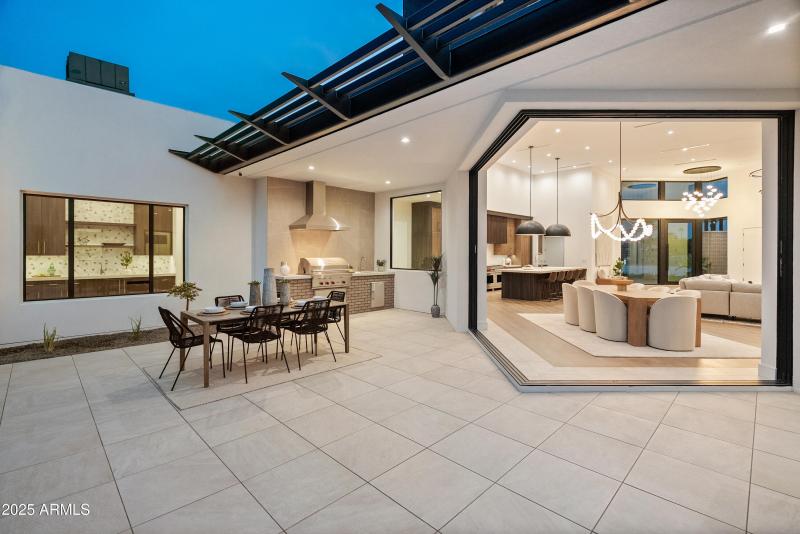 Back Patio to Dining at night