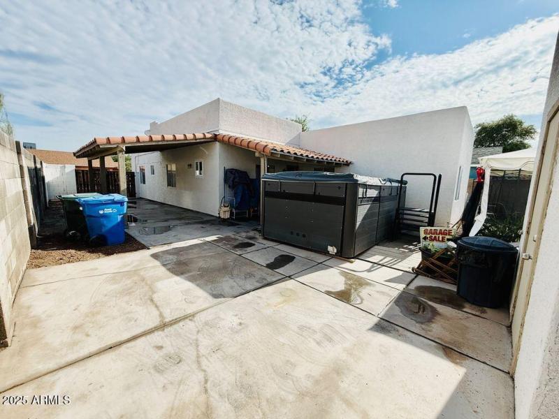 back yard view parking covered patio