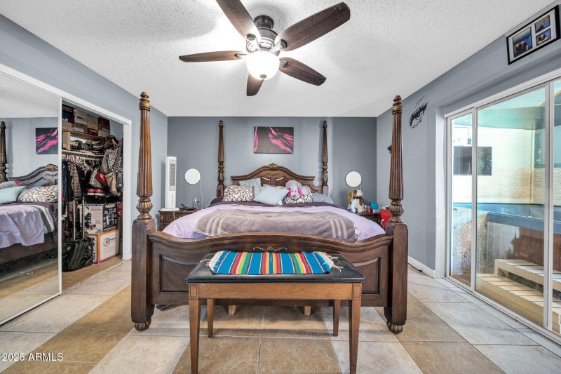 Primary suite with backyard access