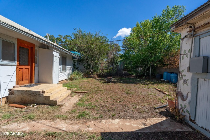 Back door and yard