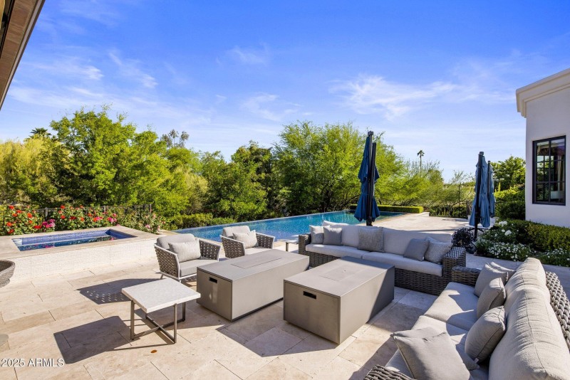pool and backyard