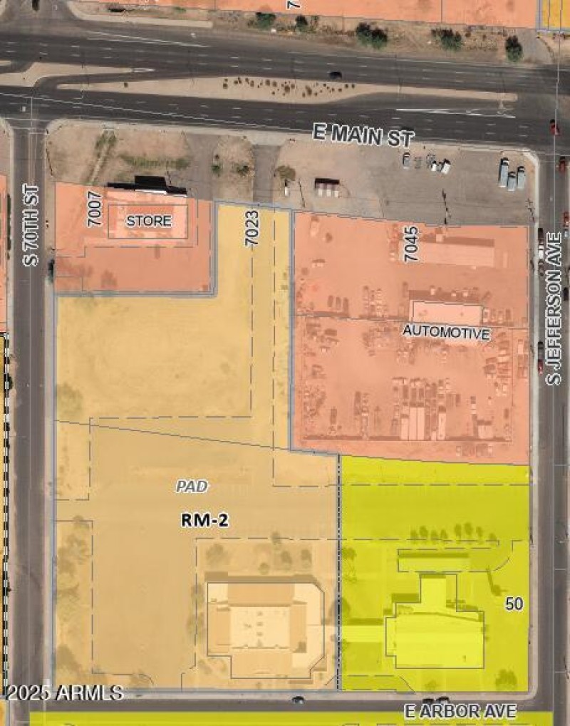 7025 E Main, RM-2 Pad zoning map