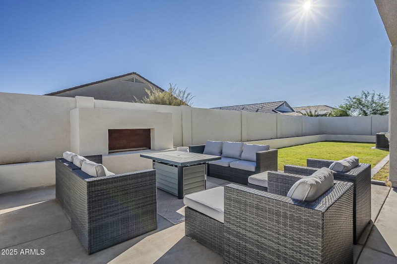 Fireplace in Backyard