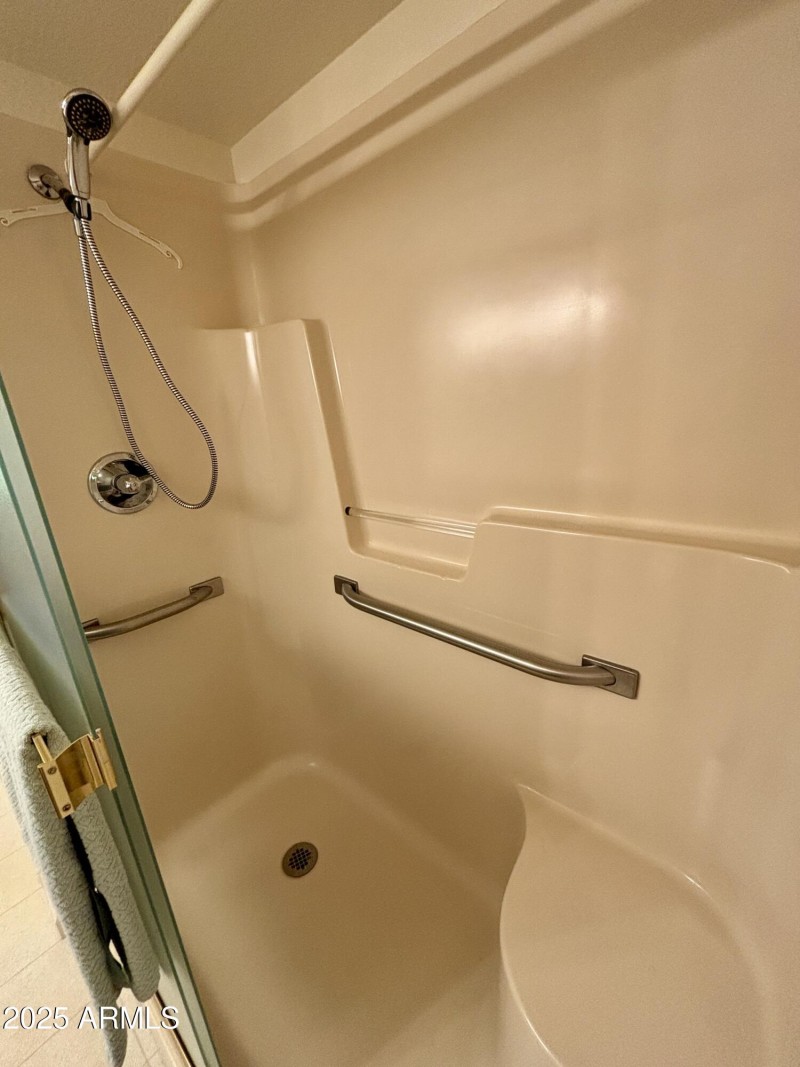 Primary shower with seat