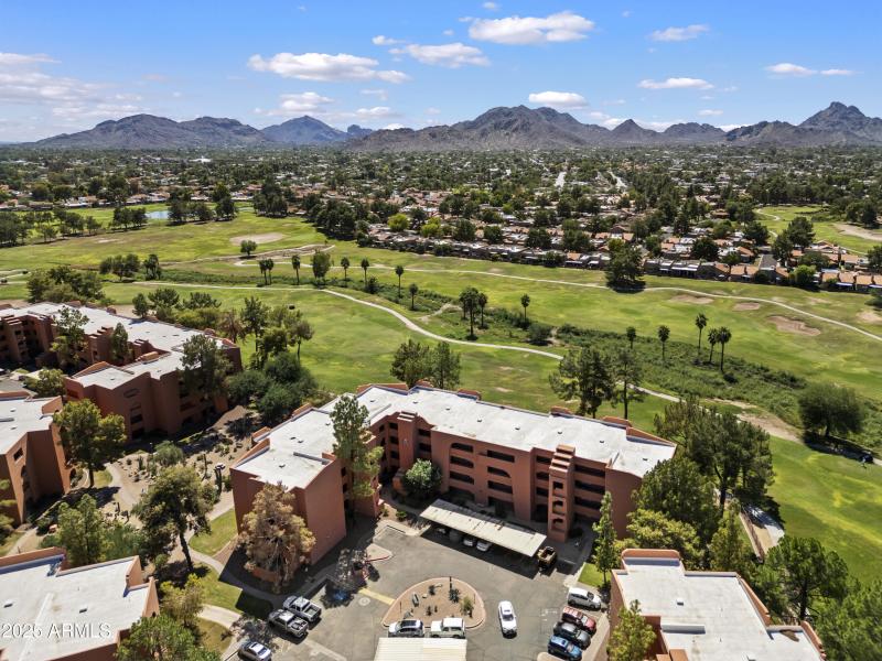 Aerial view of golf course