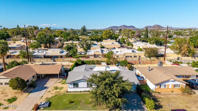 Aerial view with gated alley