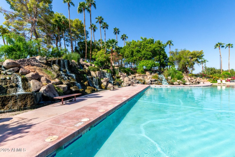 Lagoon Beach with Waterfall