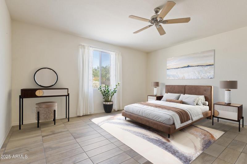 Virtually Staged Primary Bedroom