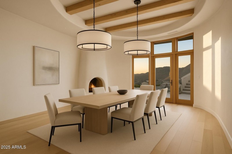 Virtually Staged Dining Room with Views