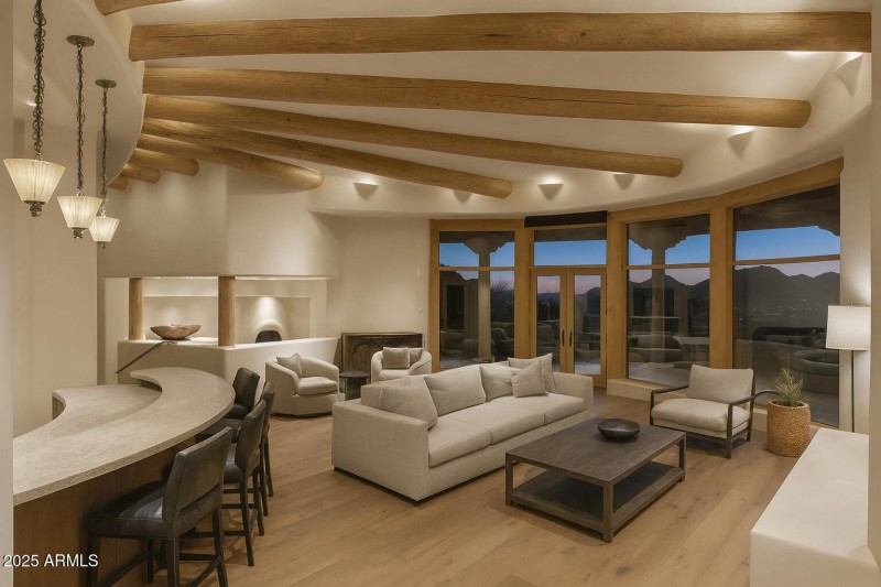 VIrutally Staged Great Room Matching the