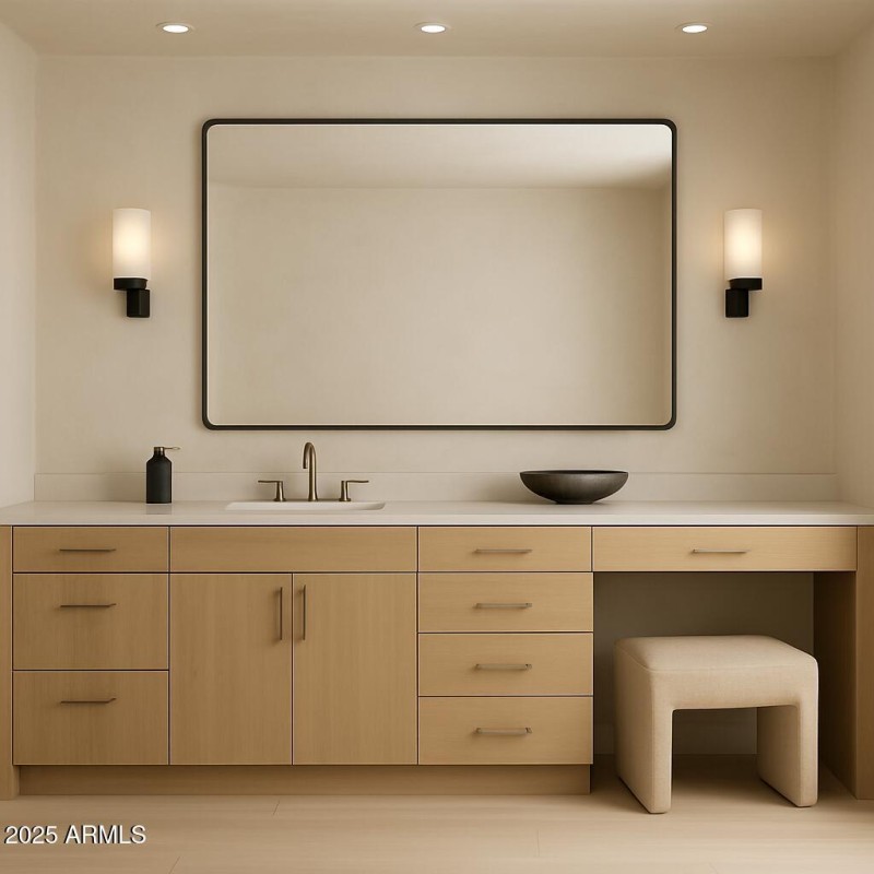 Virtually Staged Primary Bathroom Vanity