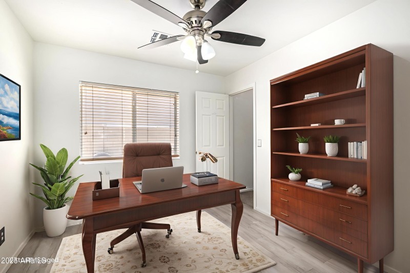 Staged office downstairs