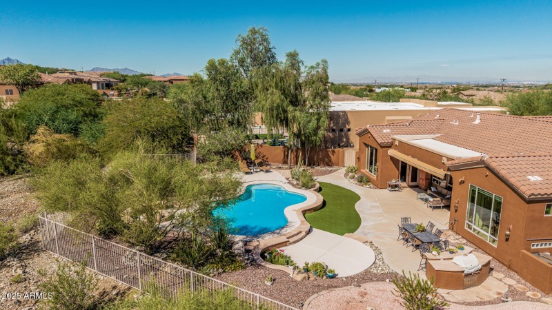 Open area at side and back of home