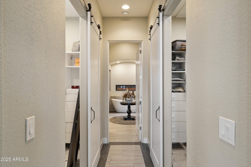 Double closets with barn doors