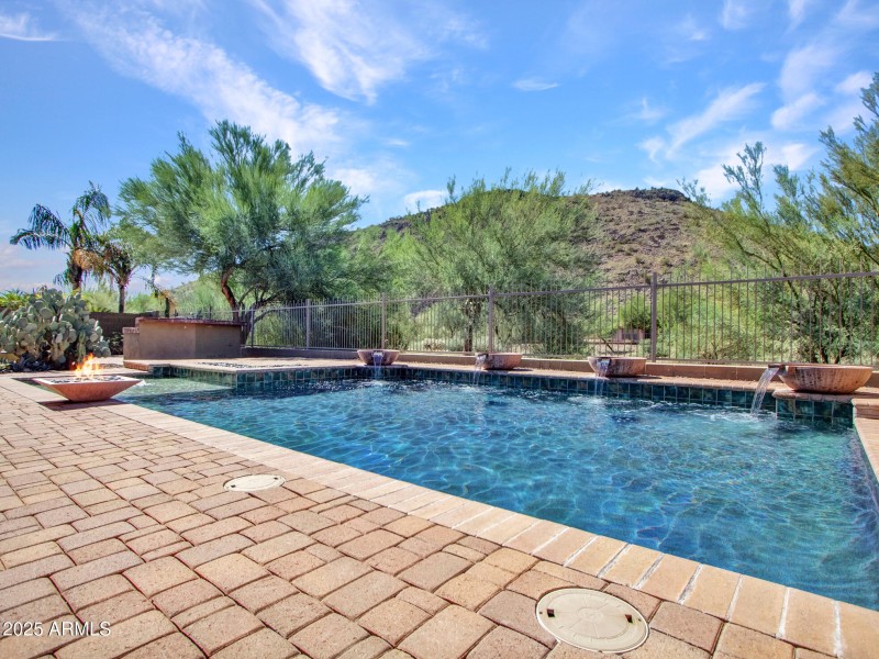 Sparkling Pool with Mountain Backdrop