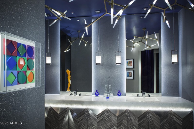 LED backlit edge anchor a custom vanity