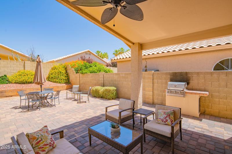 Large, covered patio