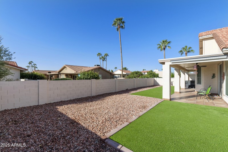 Back yard and covered patio