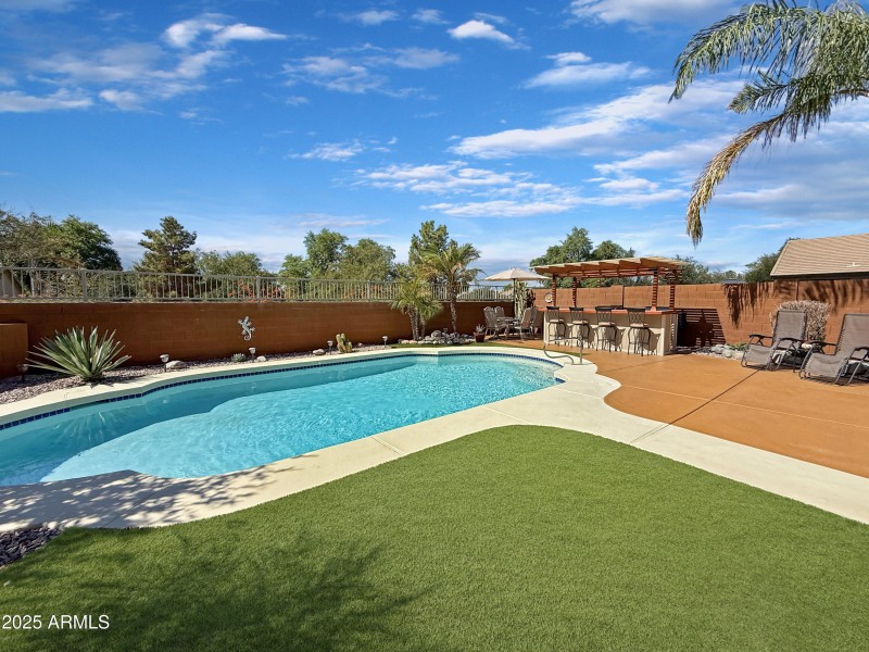Poolside Pergola Bar with Seating