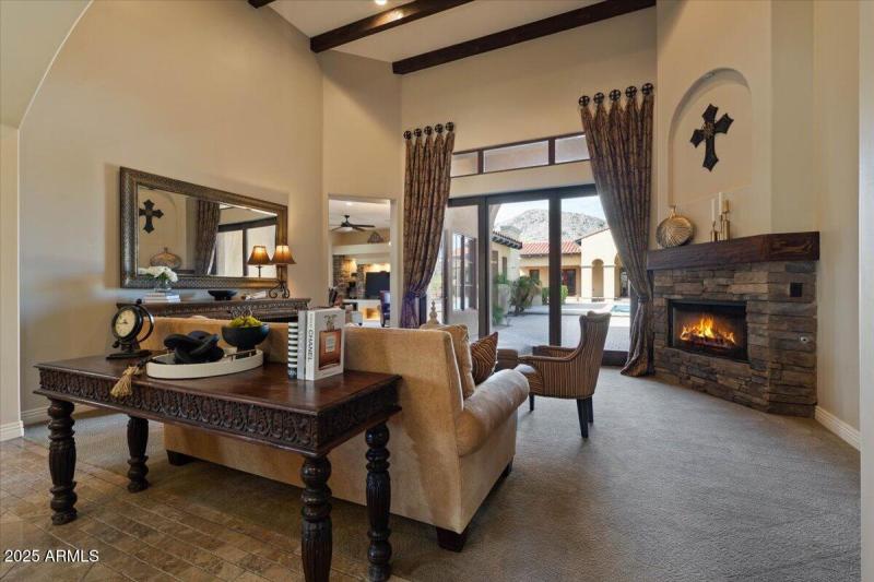 Rock Inlay Gas Fireplace