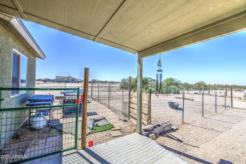 Back porch with fenced area