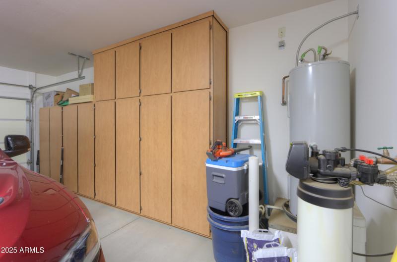 Wall of cabinets in garage