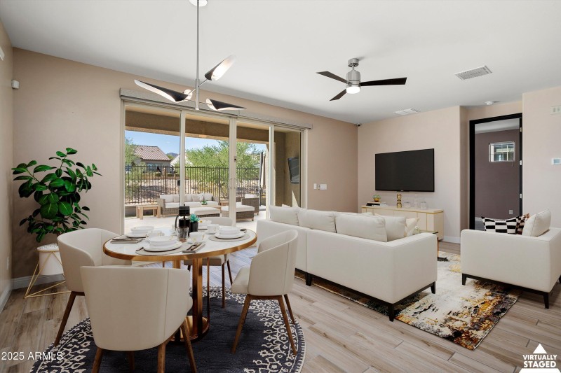 Great Room & Dining - Virtually Staged
