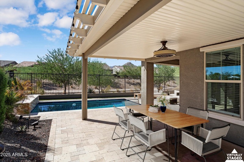 Extended Rear Patio - Virtually Staged