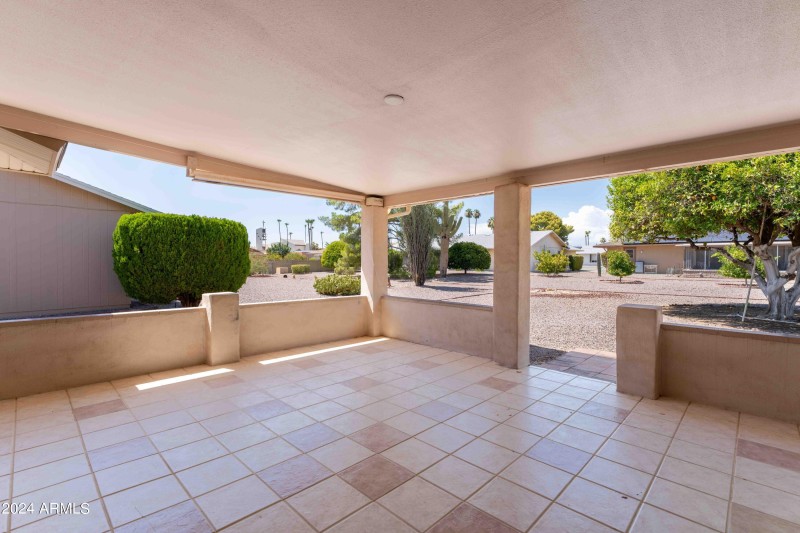 Backyard View with Covered Patio