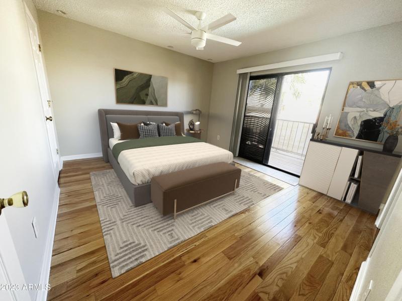 Virtually staged Primary bedroom