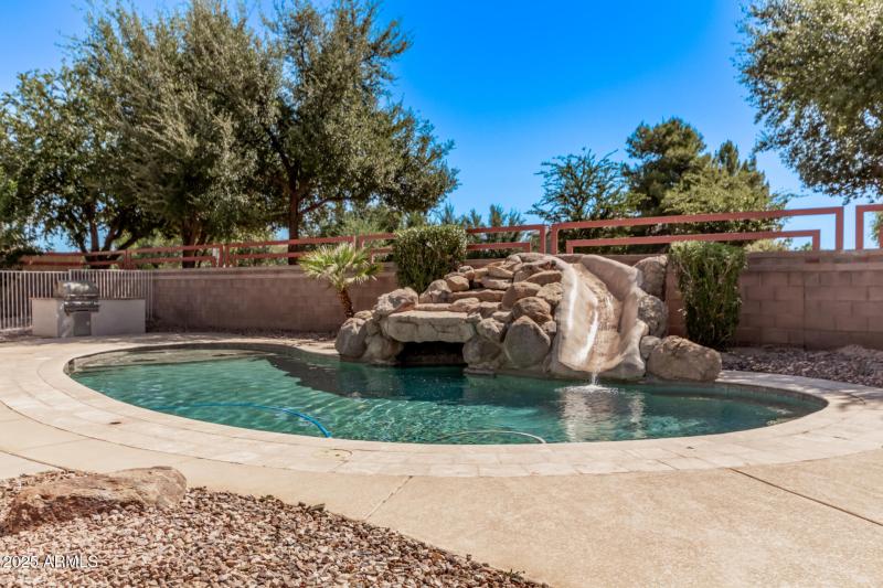 Pool with waterslide