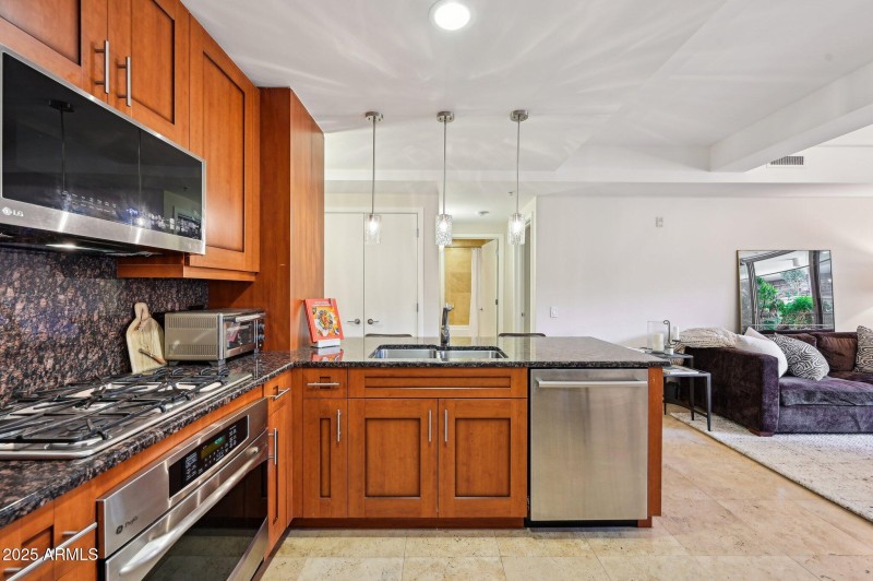 Kitchen with gas range