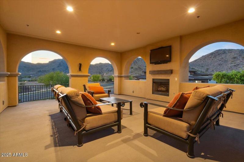 Covered Rooftop with Fireplace