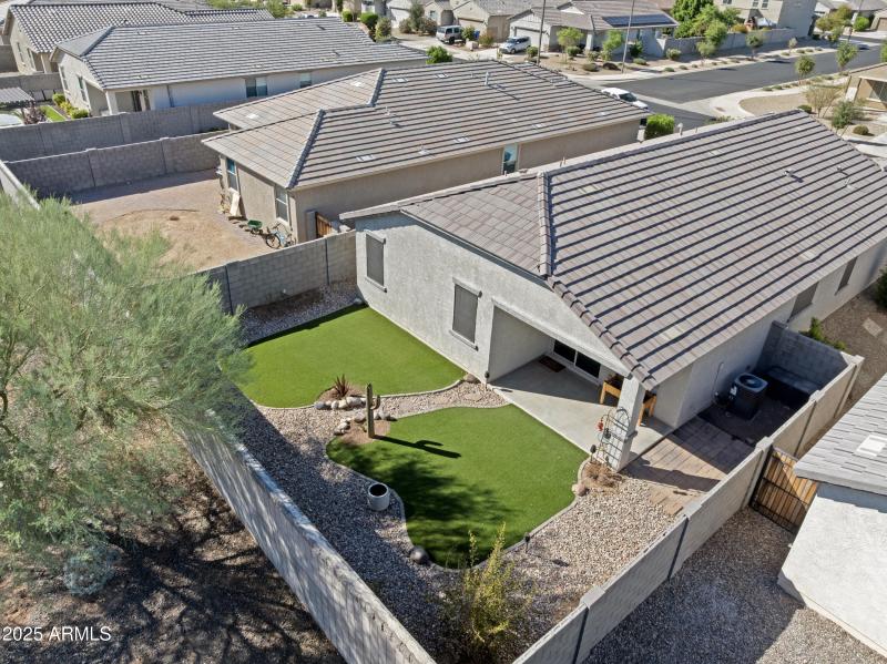 Aerial of backyard