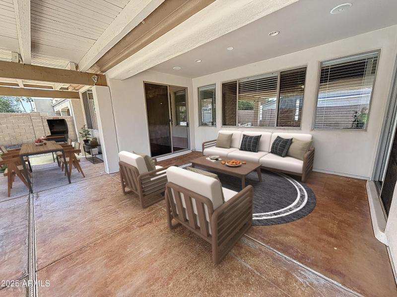 Patio with furniture