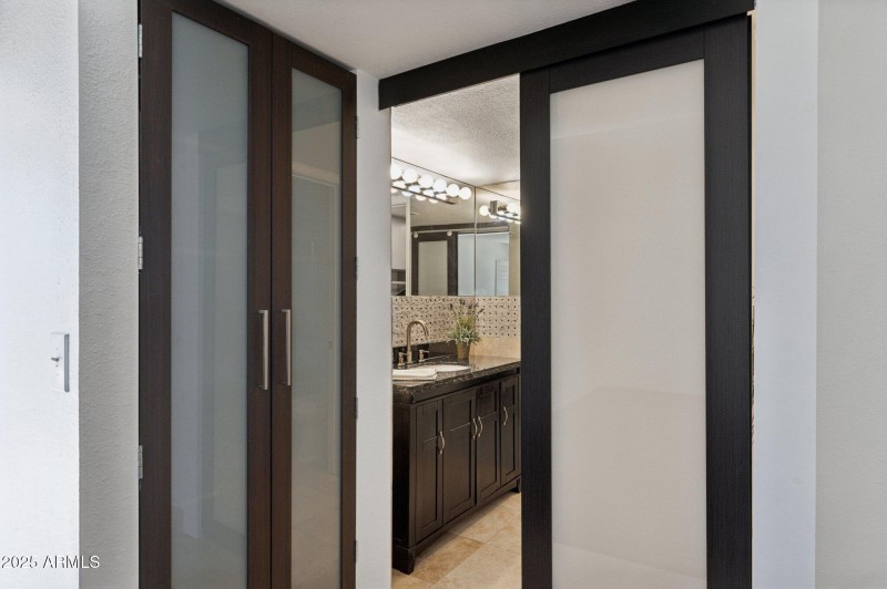 Door to bathroom