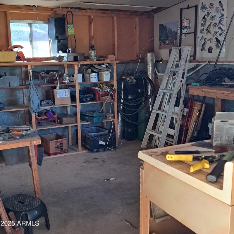 tool shed with tools