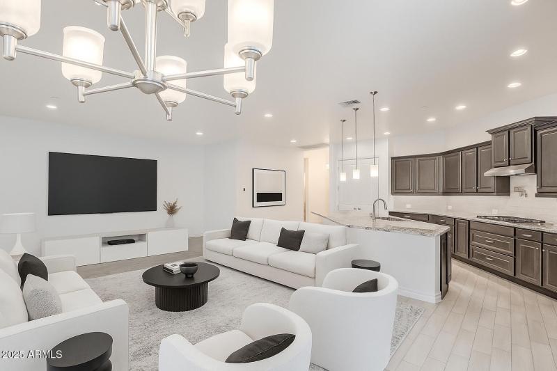 Modern Open-Concept Living and Kitchen