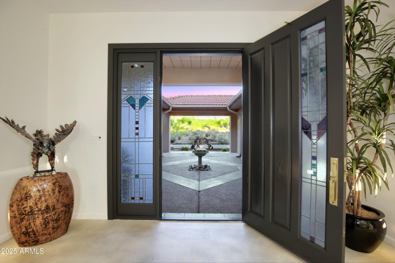 Looking Out at Courtyard