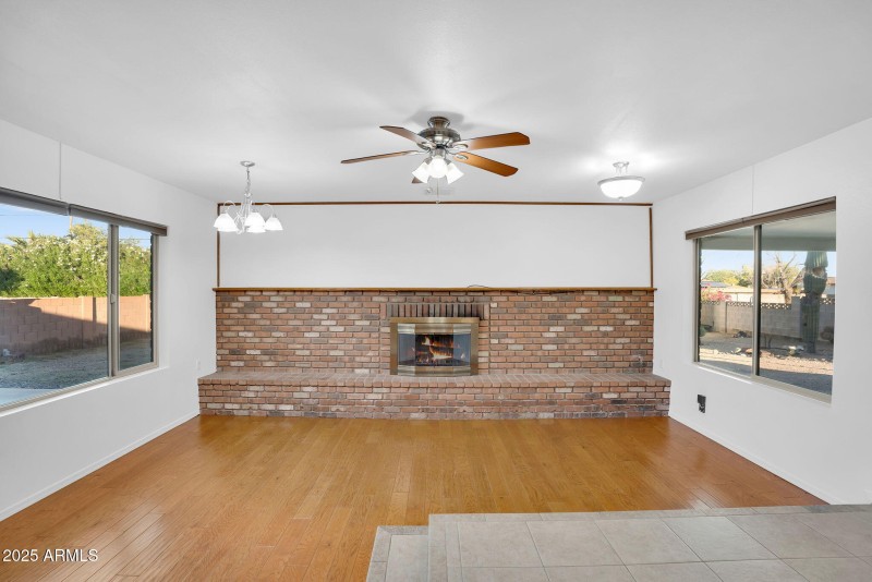 Charming wood burning fireplace