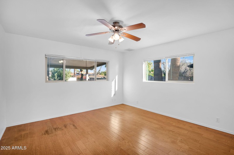 Spacious primary bedroom