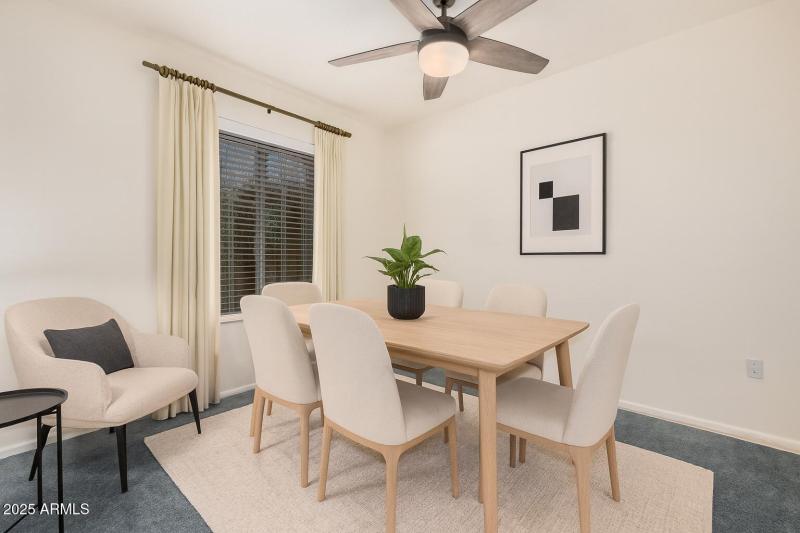 Digitally staged Dining room